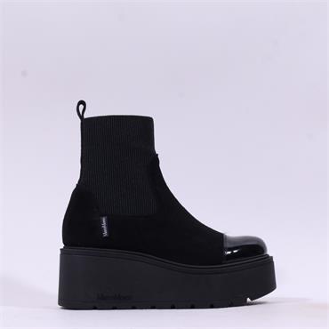 Marco Moreo Vale Stretch Toe Cap Boot - Black Suede